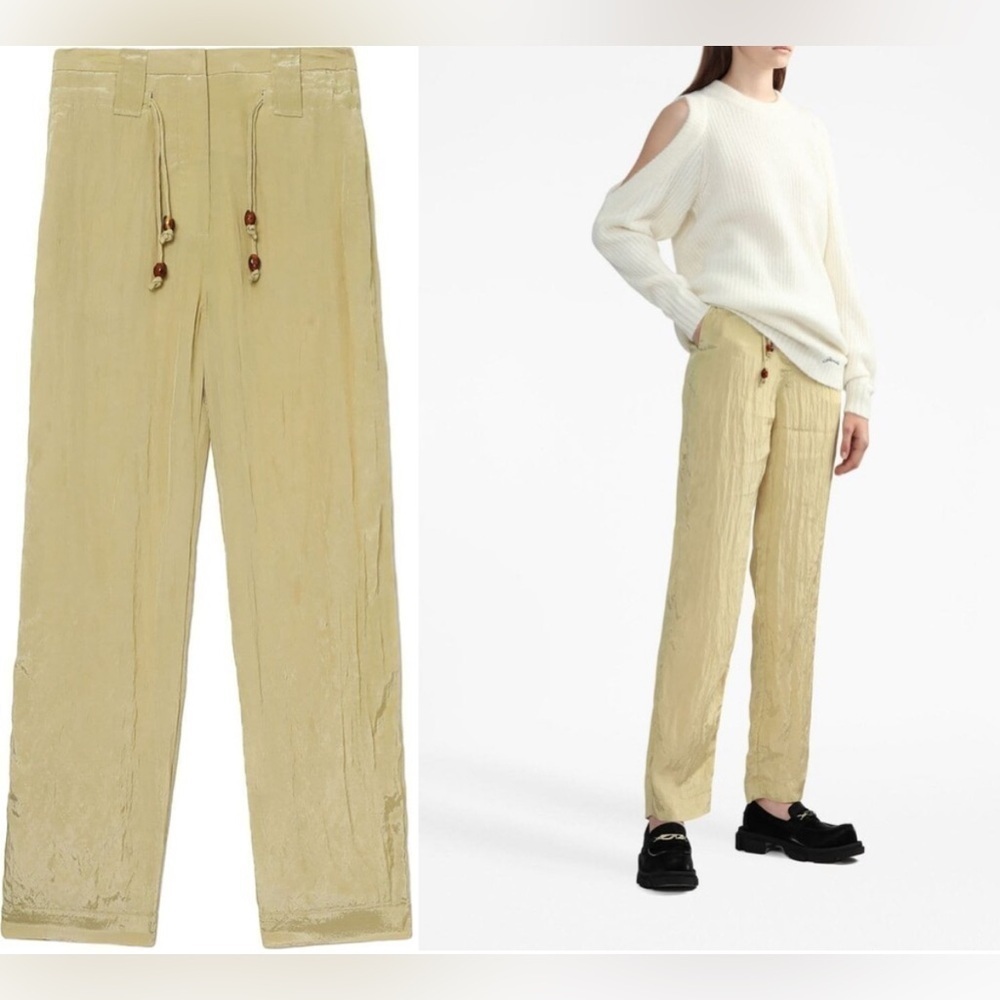 GANNI Shiny Tech Drawstring Pant size 6